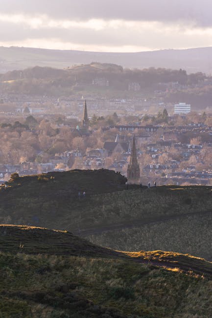 Scenic view of Edinburgh cityscape with historic landmarks